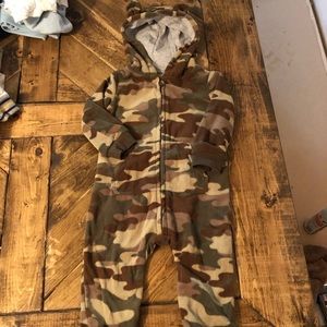 12 Month Boys Camouflage Hooded Outfit